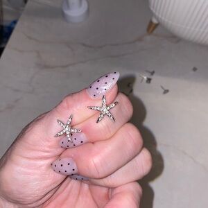 Swarovski Starfish Earrings in Silver